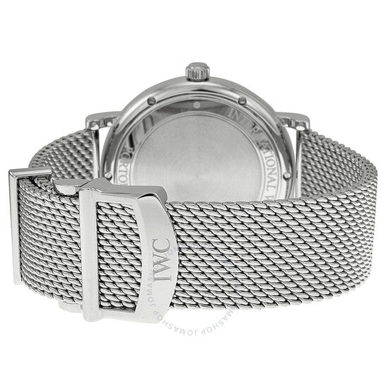 IWC, Portofino Black Dial Stainless Steel Men's Watch