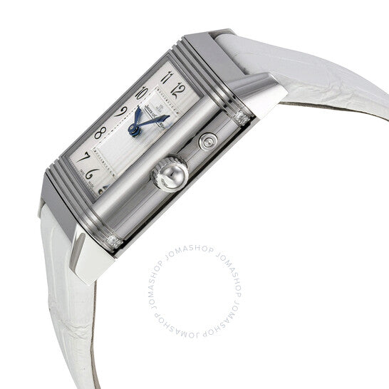 Jaeger LeCoultre، ساعة ريفيرسو دويتو ديو النسائية المصنوعة من الجلد الأبيض