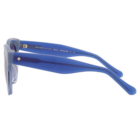 Gradient Grey Azure Blue Round Ladies Sunglasses