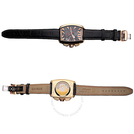 Locman, Panorama Chronograph Automatic Black Dial Men's Watch
