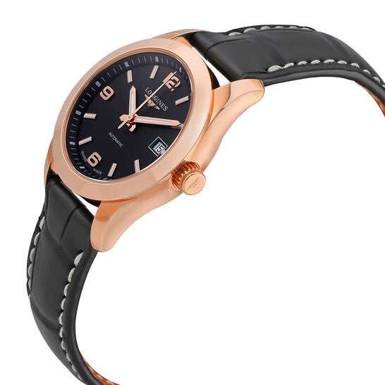 ساعة لونجين كونكويست كلاسيك أوتوماتيكية للسيدات من الجلد L22858563