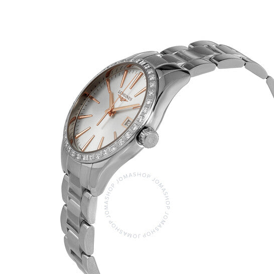 Longines, Conquest Classic Quartz Diamond Silver Dial Ladies Watch