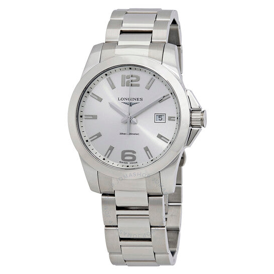 Longines, Conquest Silver Dial Stainless Steel Men's 41mm Watch