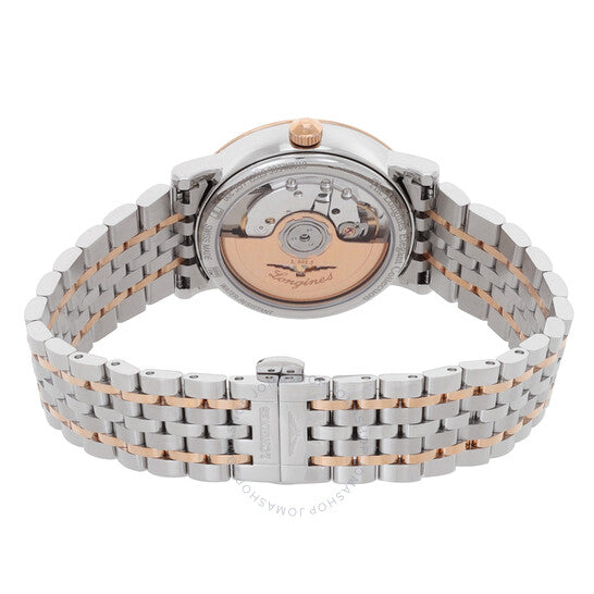 لونجين، ساعة أنيقة أوتوماتيكية للسيدات بمينا أبيض من الماس