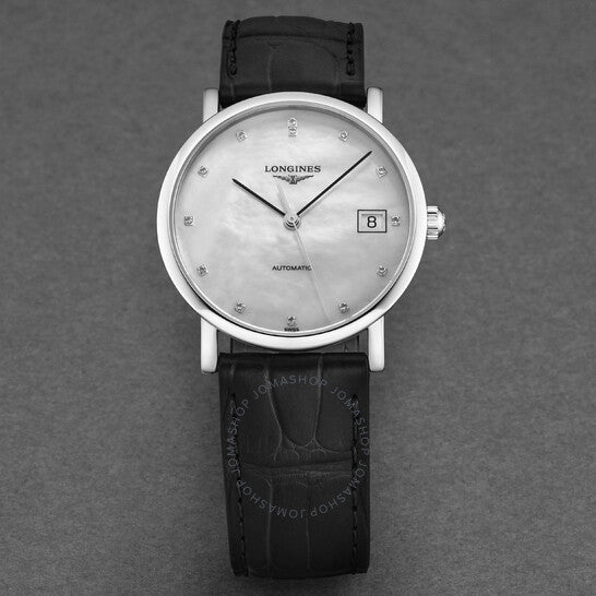 Longines, Elegant Automatic Diamond White Dial Ladies Watch