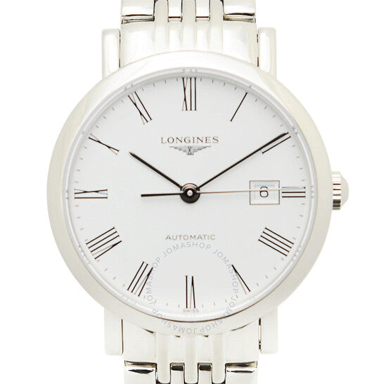 لونجين، ساعة أنيقة أوتوماتيكية للسيدات بمينا أبيض