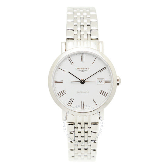 لونجين، ساعة أنيقة أوتوماتيكية للسيدات بمينا أبيض