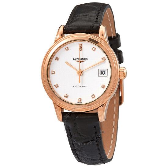 لونجين، ساعة نسائية أوتوماتيكية رائدة بمينا أبيض من الماس