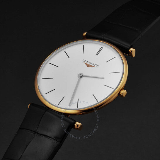 ساعة لونجين لا غراندي كوارتز بمينا بيضاء للسيدات