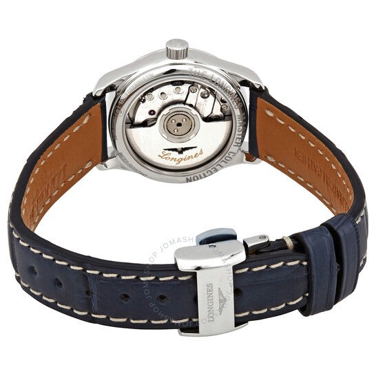 ساعة لونجين ماستر أوتوماتيكية بمينا زرقاء للسيدات