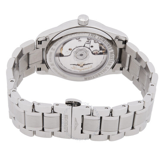 ساعة لونجين ماستر أوتوماتيكية بمينا فضي للسيدات