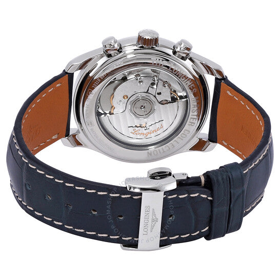 ساعة لونجين ماستر كرونوغراف أوتوماتيكية للرجال بمينا أزرق