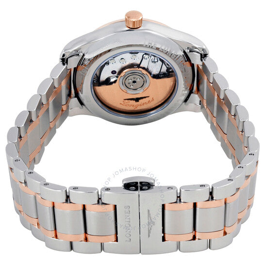 ساعة لونجين ماستر أوتوماتيكية بمينا فضي للسيدات