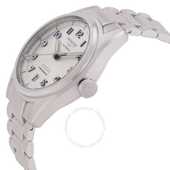 لونجين، ساعة سبيريت أوتوماتيكية للرجال بمينا فضي