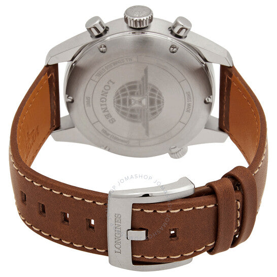 ساعة لونجين سبيريت كرونوغراف أوتوماتيكية للرجال بمينا فضي