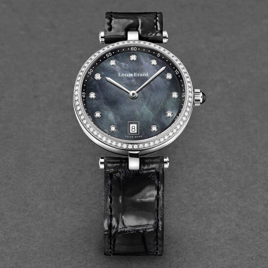 ساعة لويس إيرارد، رومانس كوارتز ماسية بمينا سوداء للسيدات