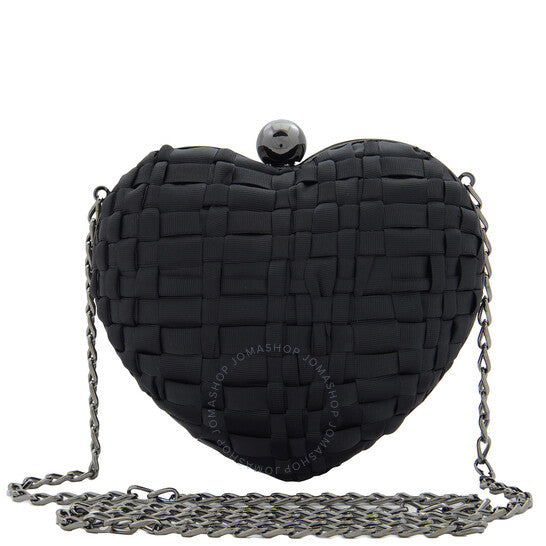 Maria La Rosa, Hand-Woven Heart-Shaped Clutch With Strap