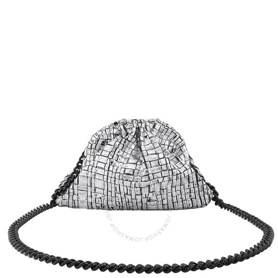 Maria La Rosa, Ladies Ribbon Laminated Silver Mini Game Clutch