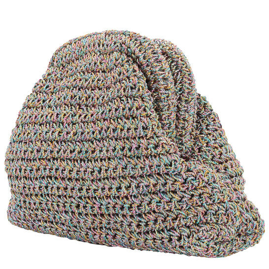 Maria La Rosa, Rainbow Ladies Mini Game Metallic Crochet Clutch