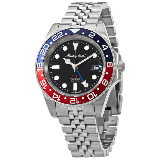 Mathey-Tissot, GMT Automatic Black Dial Pepsi Bezel Men's Watch