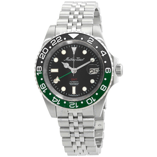 Mathey-Tissot, GMT Automatic Black Dial Sprite Bezel Men's Watch