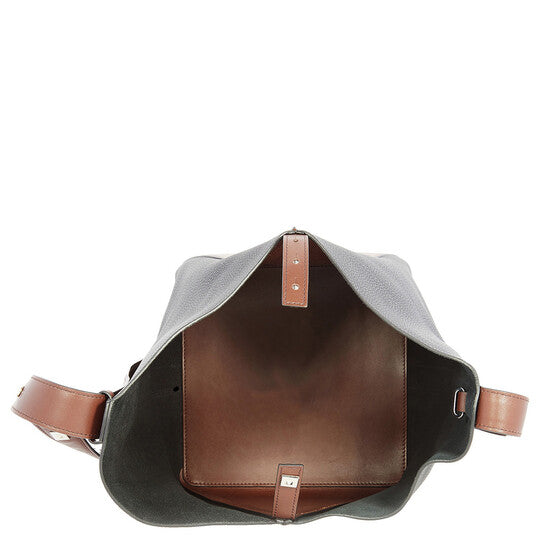 Deer-Print Leather Medium Bucket Bag