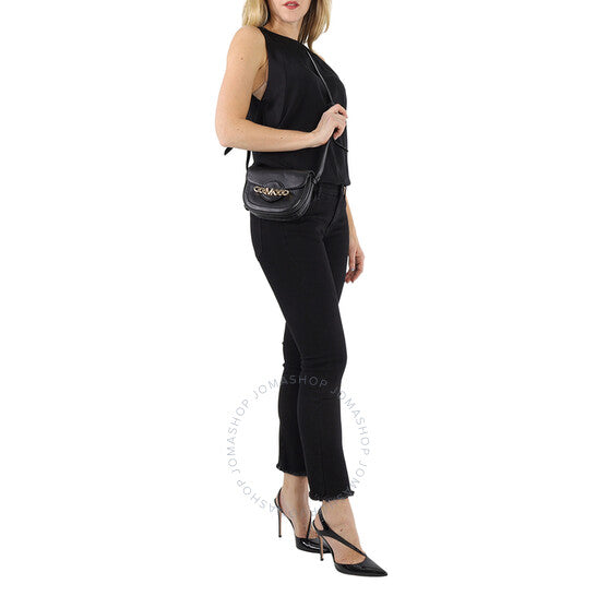 Michael Kors, Ladies Hally Extra-Small Embellished Leather Crossbody Bag - Black