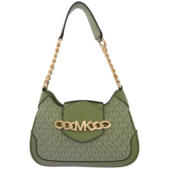 Michael Kors, Signature Logo-print Small Hally Shoulder Bag - Light Sage