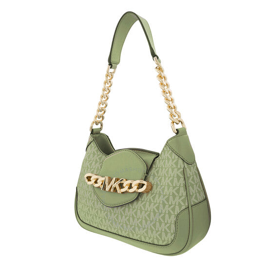 Michael Kors, Signature Logo-print Small Hally Shoulder Bag - Light Sage