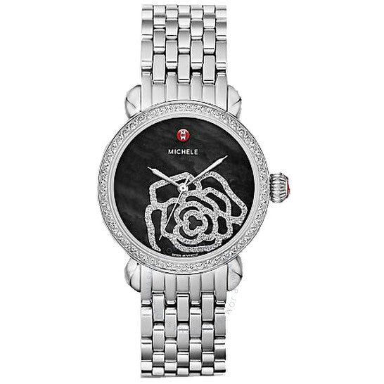 Michele, CSX Black Mother of Pearl Dial Ladies Watch