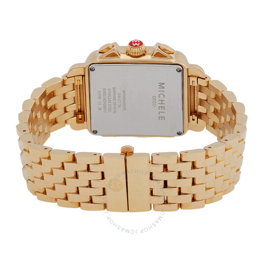 Michele, Deco Chronograph Quartz Diamond Blue Dial Ladies Watch