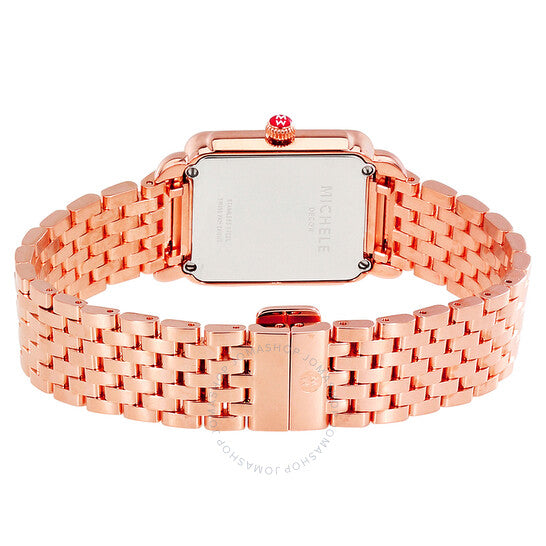 Michele, Deco II Mid Rose Gold-tone Ladies Watch