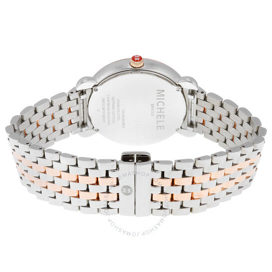 Michele, Gracile White Mother of Pearl Dial Ladies Watch