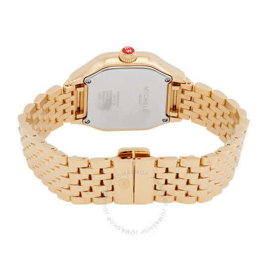 ساعة ميشيل ميجي كوارتز نسائية بمينا وردية مرصعة بالألماس