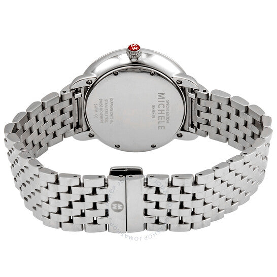 ميشيل، ساعة سيرين النسائية البيضاء بمينا أشعة الشمس والألماس