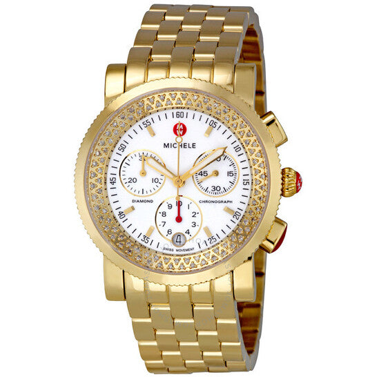 Michele, Sport Sail Gold Plated Ladies Chronograph Watch