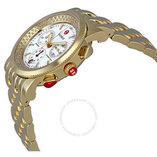 Michele, Sport Sail Gold Plated Ladies Chronograph Watch