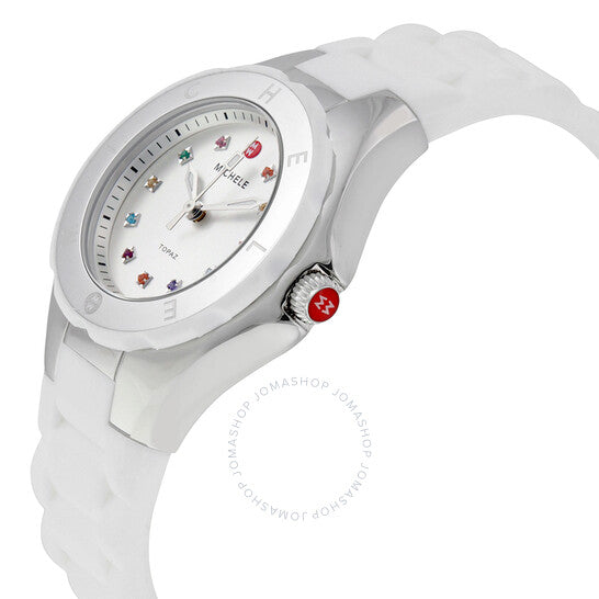Michele, Tahitian Jelly Bean Silver Dial Ladies Casual Watch