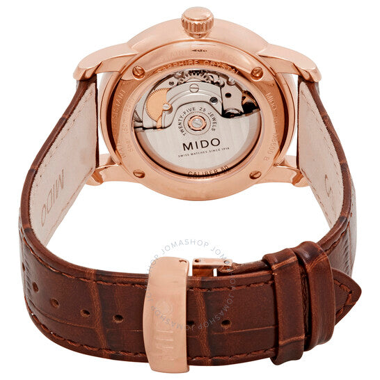 ميدو، ساعة بارونشيلي II أوتوماتيكية مرصعة بالألماس للرجال M8600.3.64.8