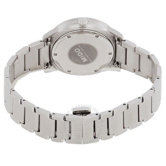 ميدو، ساعة كوماندر أوتوماتيكية للسيدات بمينا فضي