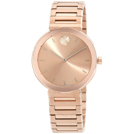 Movado, Bold Horizon Quartz Rose Gold Dial Ladies Watch
