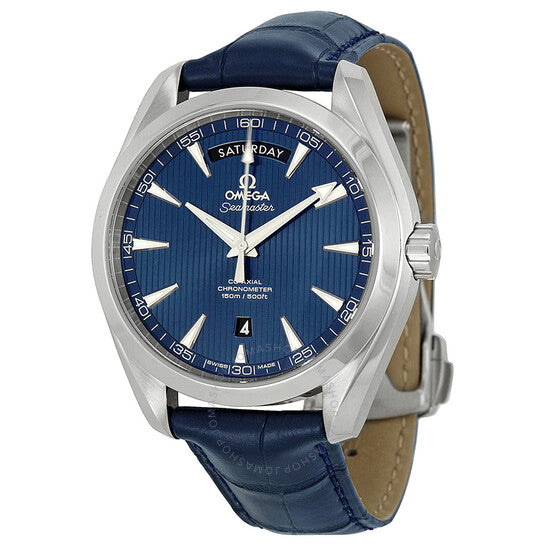 Omega, Aqua Terra Blue Dial Blue Leather Men's Watch