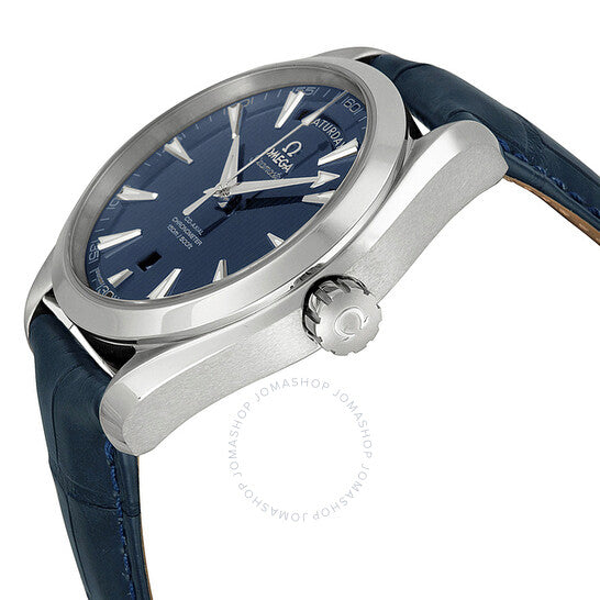 Omega, Aqua Terra Blue Dial Blue Leather Men's Watch