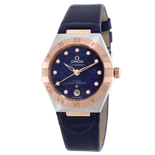 Omega, Constellation Automatic Chronometer Diamond Blue Dial Ladies Watch