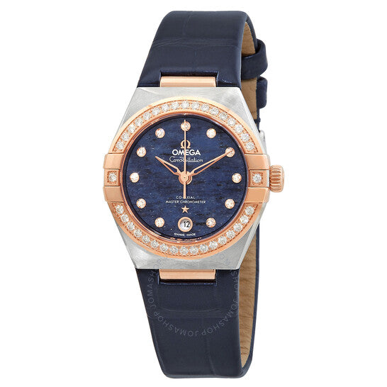 Omega, Constellation Automatic Chronometer Diamond Blue Dial Ladies Watch