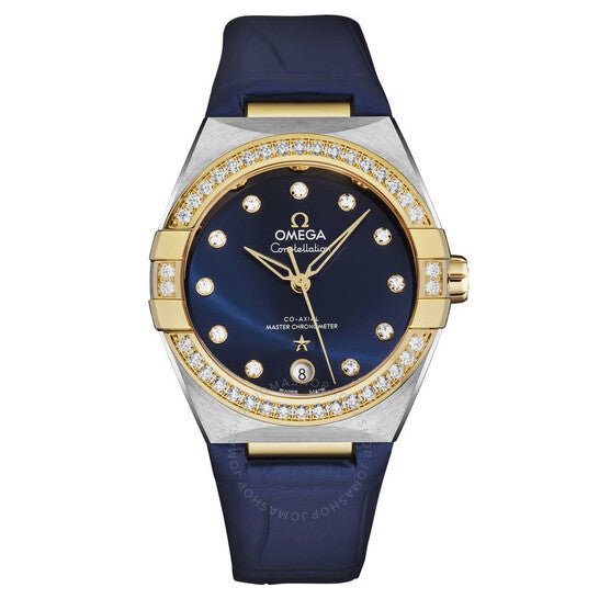 Omega, Constellation Automatic Chronometer Diamond Blue Dial Ladies Watch