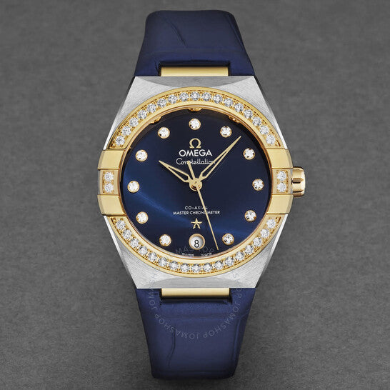 Omega, Constellation Automatic Chronometer Diamond Blue Dial Ladies Watch