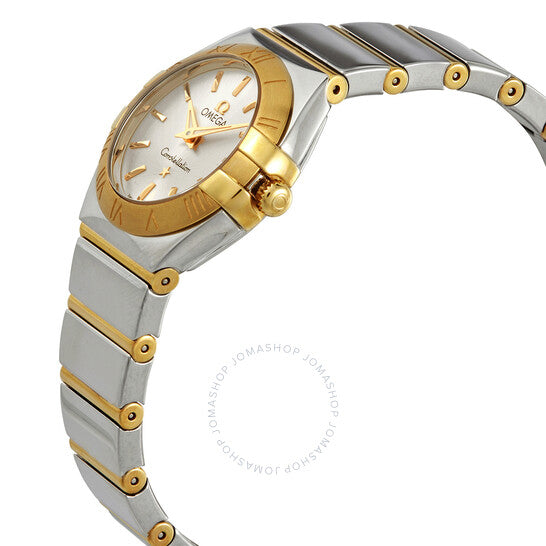 ساعة أوميغا كونستليشن كوارتز للسيدات بمينا فضي