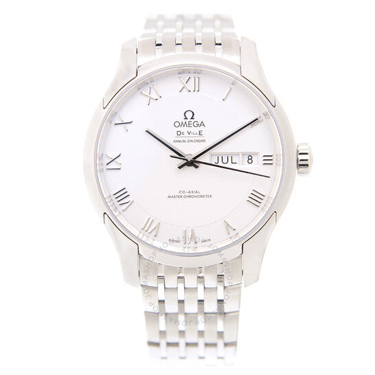 ساعة أوميغا دي فيل أوتوماتيكية للرجال بمينا فضي