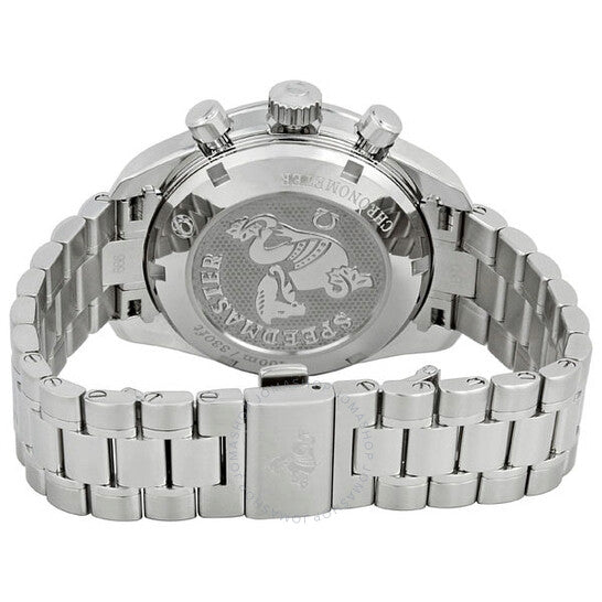 ساعة أوميغا سبيدماستر كرونوغراف بميناء أبيض وعداد سرعة للسيدات